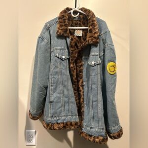 Dressed in LALA Forever Patched Trucker Jacket with Leopard (new with tags)